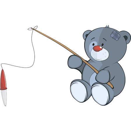 The stuffed toy bear cub the fisherman  Cartoon のイラスト素材