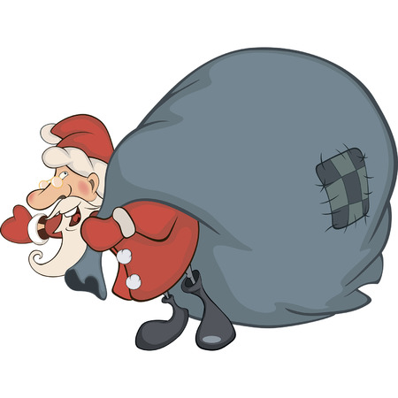 Santa Claus and a sack full of giftsのイラスト素材