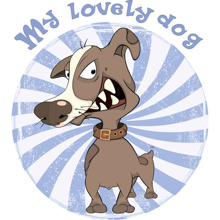 Hunting Dog Badge Cartoonのイラスト素材