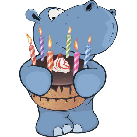 Little hippopotamus. Cartoonのイラスト素材