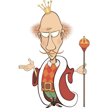 A cartoon illustration of a king with a scepterのイラスト素材