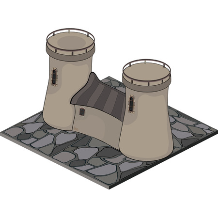 A video game object: Watchtowerのイラスト素材