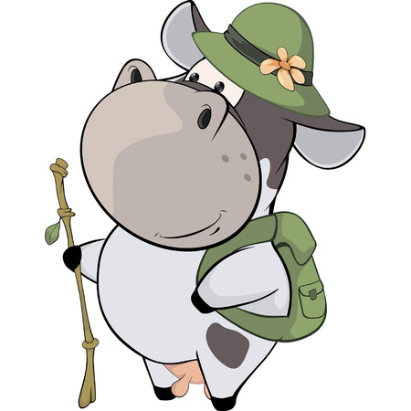 A small cow. Cartoonのイラスト素材
