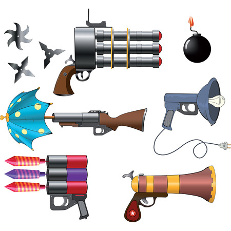 A military weapon set for a computer gameのイラスト素材