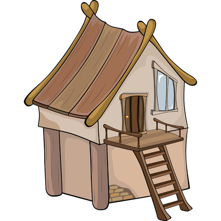 Funny Little House cartoonのイラスト素材