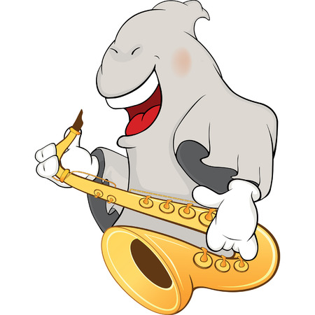 illustration of a ghost-musician cartoonのイラスト素材