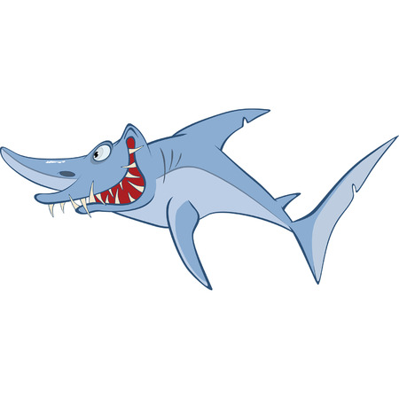 Illustration of Cute Shark. Cartoon Characterのイラスト素材