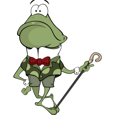 A green frog. Cartoonのイラスト素材