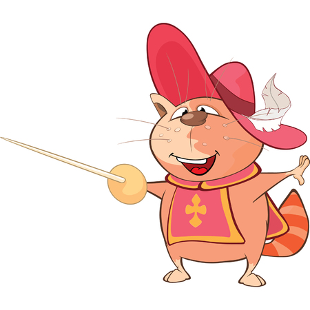 Illustration of a Cute Cat. King's Musketeer. Cartoon Characterのイラスト素材