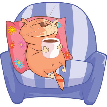 Illustration of a Cute Cat. Cartoon Characterのイラスト素材