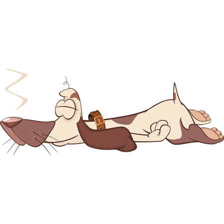 Illustration of a Cute Hunting Dog. Cartoon Characterのイラスト素材