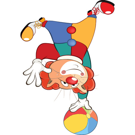 Cute Cat Clown Cartoonのイラスト素材