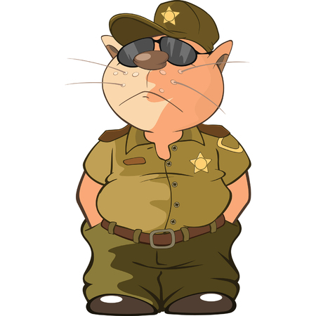 Illustration of a Cute Cat Special Forces Cartoon Characterのイラスト素材