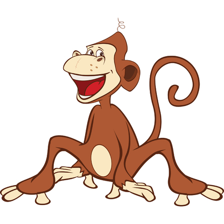 Illustration of a Cute Monkey. Cartoon Characterのイラスト素材