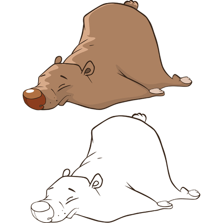Illustration of a Cute Brown Bear. Cartoon Characterのイラスト素材