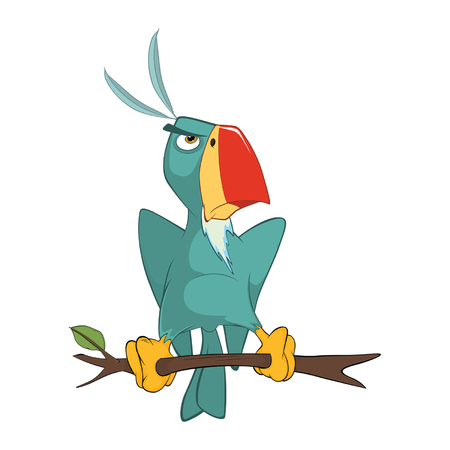 Illustration of a Cute Parrot. Cartoon Characterのイラスト素材