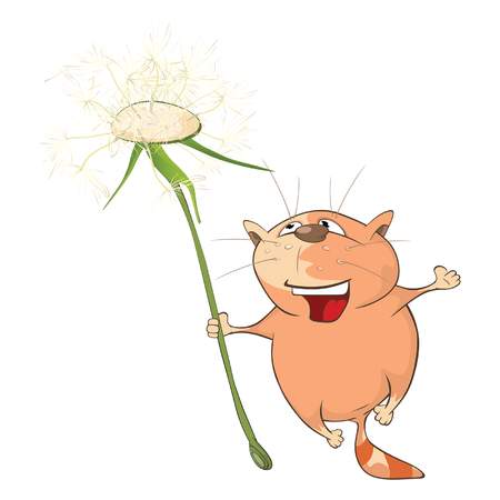 Illustration of a Cute Cat. Cartoon Characterのイラスト素材