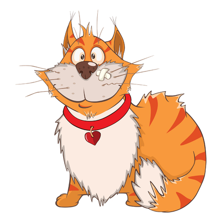Illustration of a cute cat cartoon animal characterのイラスト素材