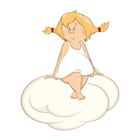 Illustration of a Cute Little Girl cartoon character.のイラスト素材