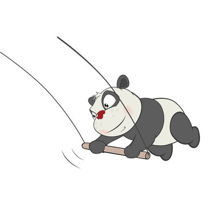 Illustration of a Cute Panda. Cartoon Characterのイラスト素材
