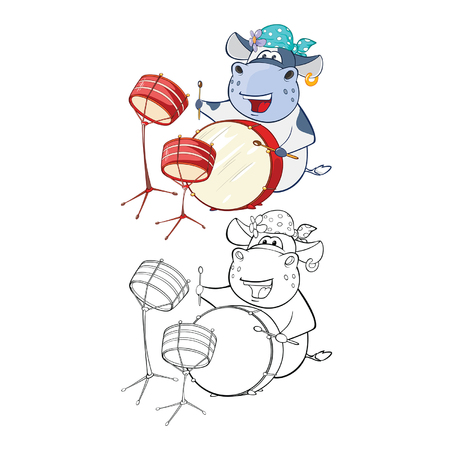 Vector Illustration of Design and Computer Game. Coloring Book Outline Setのイラスト素材