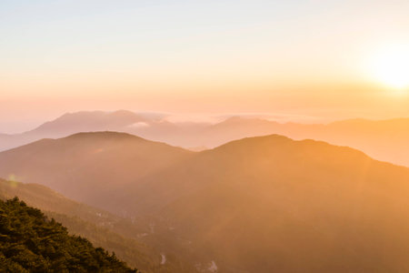 Sunrise mountain scenery