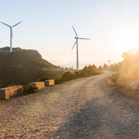 Windmill mountain sunrise scenery