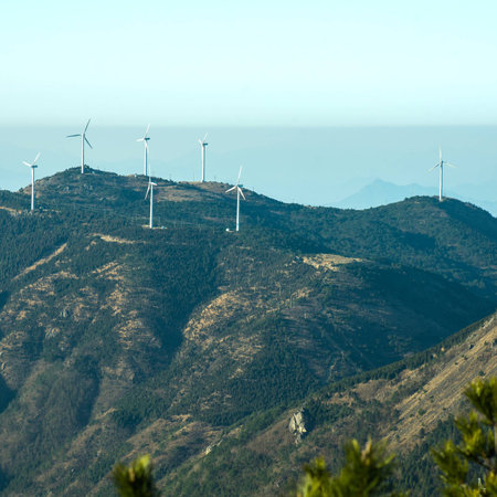 Windmill mountain sunrise scenery