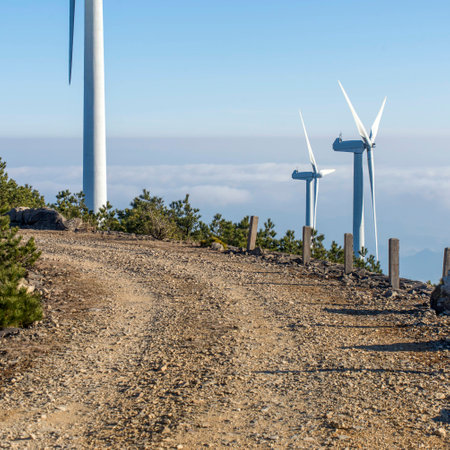 Windmill mountain sunrise scenery