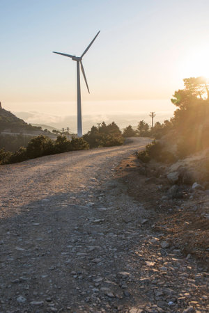 Windmill mountain sunrise scenery