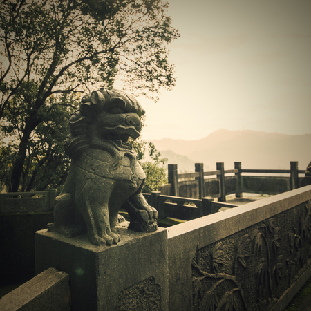 Chinese Stone Lionの写真素材