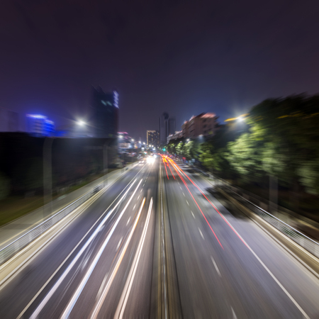 Night road traffic