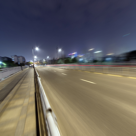 Night road traffic