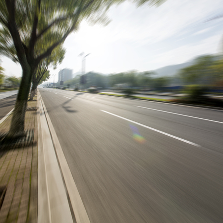 Sunset forest roadsの写真素材