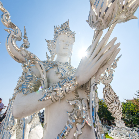 Thailand Chiengmai white templeの写真素材