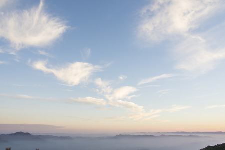 Sunrise and mountains scenery