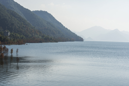 Lake mountain sceneryの写真素材