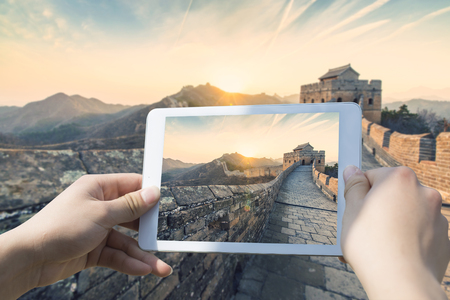 Majestic Great Wall of Chinaの写真素材