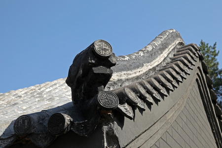 Ancient Chinese architecture roof, exquisite craft