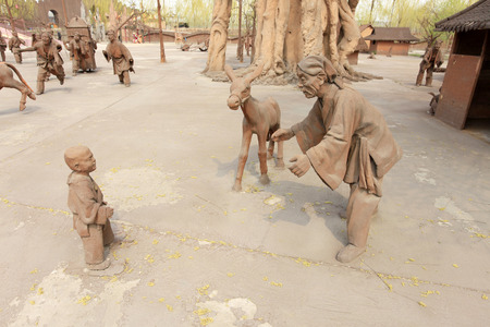 China clay sculpture, the craft is exquisiteの写真素材