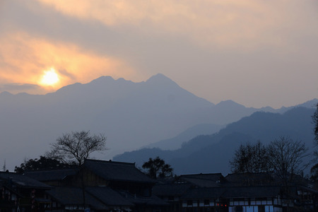 Chengdu, Sichuan dujiangyan sceneryの写真素材