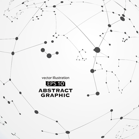 Point and line constructed the technological sense abstract illustration.のイラスト素材