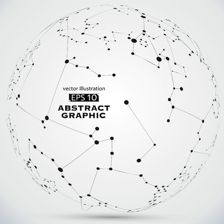 Point and line constructed the technological sense abstract illustration.のイラスト素材
