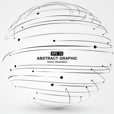 Points and curves of spiral abstract graphics.のイラスト素材