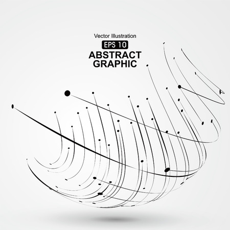 Points and curves of spiral abstract graphics.のイラスト素材