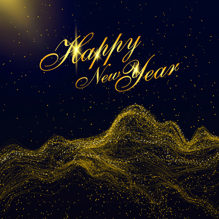 Particles of gold mountains, can be used as the background of the New Year.のイラスト素材