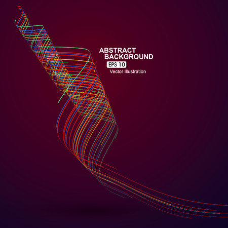 Colourful curve lines abstract backgroundのイラスト素材