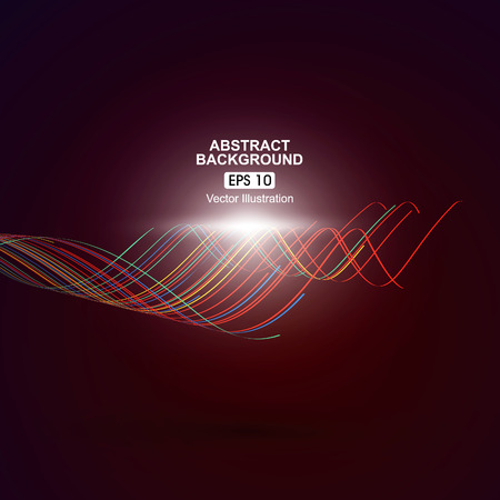 Colourful curve lines abstract backgroundのイラスト素材