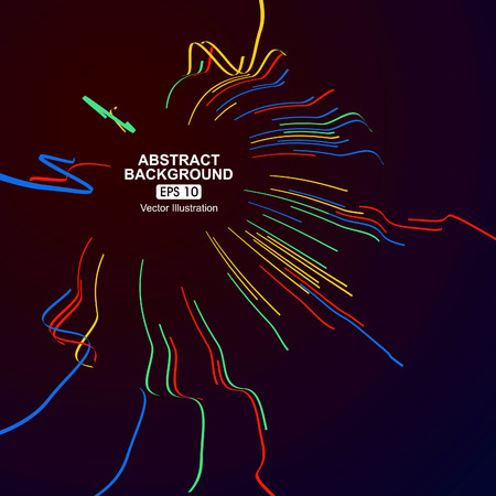 Colourful curve lines abstract backgroundのイラスト素材