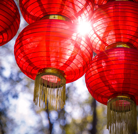 Red lanterns, oriental charm, the Spring Festival atmosphere.